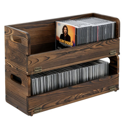 Ophelia & Co. Set of 2 Wood Stackable CD DVD Media Storage